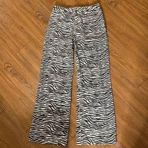 Zebra print straight leg jeans